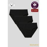 Kompedan Erkek Pamuklu Süprem Slip Külot 3'lü Paket – Rahat & Dayanıklı | Siyah K0037