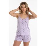 Kompedan Kadın Ip Askılı Yumuşak Dokulu Küçük Kiraz Desenli Şortlu Pijama Takım | Llila 70111-4714