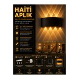 KOMPLİKE 15 W CT-8013 Gün Işığı Haiti Aplik Çift Yönlü 8 LED Gün Işığı Modern Siyah Dekoratif Duvar Aydınlatması