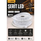 KOMPLİKE 220V 6500K Beyaz Tak Çalıştır Fişli Esnek Led Şerit - 1-20 Metre - 120 Çipli - Kesilebilir Yapışkanlı Led