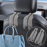 KOMPMP Koltuk başlığı için araba koltuğu kancaları - 2'li paket araba koltuğu kancası, metal kanca, süet deri çift kanca, çantalar ve çantalar için, el çantaları, montlar, şemsiyeler, cep telefonu