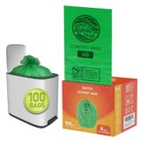 Kompost Torbaları, 4 Galon, 15 Litre, 100 Sayım, 12-15 Litre, 3,3.5,4.5,5,6 Gal Çöp Kutusu Gömlekleri Ev Ofis Mutfak Banyo Yatak Odası, ASTM D6400, ABD BPI ve Avrupa OK Kompost Ev Sertifikalı