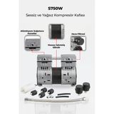 Kompresör Kafası Sessiz Ve Yağsız -S750w