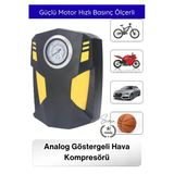 #Kompresör Profesyonel Analog Göstergeli Hava Kompresörü 12V Araç Çakmaklık Lastik Şişirme Güçlü Motor Hızlı Basınç Ölçe
