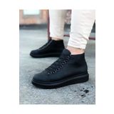 Kömür bağcıklı sneakers yarım bilek bot