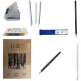 Kömür ve Eskiz Seti +Lutart Defter+Art Tone Dağıtıcı+Hamur Silgi +Portmin Kalem - Standart
