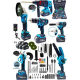 Kömürsüz Motor 5 Akülü 6lı Set Prof. Dal Budama Makas Kırıcı Taşlama Matkap Somun Sıkma Makine Seti