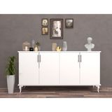 Konak Ev Eşyaları Dimora 4 Kapaklı Mdf Konsol,tv Ünitesi,dekoratif Dolap,vitrin - 160 X 80 X 45 - Beyaz