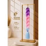 KONAK PERUK Afrika Örgüsü Rasta Ve Box Braid için Sentetik Saç - Mor Açık Pembe Açık Mavi