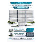 Konak Tel Çit Aksaray 10 Adet Takım Bahçe Panel Çim Çiti Teli 100x250 cm 55X150 mm 4.00 Göz Aralığı 10 Adet Direk 100 cm