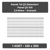 KONAK TEL ÇİT SİSTEMLERİ 1 ADET PANEL ÇİT TELİ 120X250 CM - Antrasit
