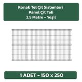 Konak Tel Çit Sistemleri 1 Adet Panel Çit Teli 150x250 Cm Yeşil