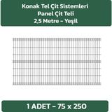 KONAK TEL ÇİT SİSTEMLERİ 1 ADET PANEL ÇİT TELİ 75X250 CM YEŞİL - Yeşil