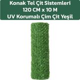 KONAK TEL ÇİT SİSTEMLERİ 120 CM X 10 METRE ÇİM ÇİT - Yeşil