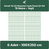Konak Tel Çit Sistemleri 6 Adet Panel Çit Teli 100 x 250 cm 4 mm Tel Kalınlığı 55 x 150 mm Göz Aralığı - Yeşil