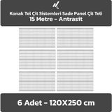 Konak Tel Çit Sistemleri 6 Adet Panel Çit Teli 120 x 250 cm 4 mm Tel Kalınlığı 55 x 150 mm Göz Aralığı - Antrasit