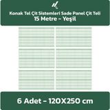 Konak Tel Çit Sistemleri 6 Adet Panel Çit Teli 120 x 250 cm 4 mm Tel Kalınlığı 55 x 150 mm Göz Aralığı - Yeşil