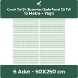 Konak Tel Çit Sistemleri 6 Adet Panel Çit Teli 50 x 250 cm 4 mm Tel Kalınlığı 55 x 150 mm Göz Aralığı - Yeşil