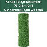 KONAK TEL ÇİT SİSTEMLERİ 75 CM X 10 METRE ÇİM ÇİT - Yeşil