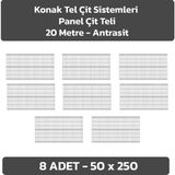 KONAK TEL ÇİT SİSTEMLERİ 8 ADET PANEL ÇİT TELİ 50X250 CM - Antrasit