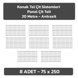 Konak Tel Çit Sistemleri 8 Adet Panel Çit Teli 75x250 Cm Antrasit