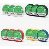 Kondel Aydınlatma 12 Adet Schneider Electric Pvc Izole Bant 20 Metre x 19MM Elektrik Bant– Çok Renkli Set