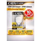 Kondel Aydınlatma Cata CT-4330 25W Torch LED Ampul 2700 Lümen 6400K Beyaz E27 Duy 10 Adet Fırsat Paketi - Doğal Beyaz
