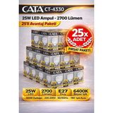 Kondel Aydınlatma Cata CT-4330 25W Torch LED Ampul 2700 Lümen 6400K Beyaz E27 Duy 25 Adet Fırsat Paketi - 25 W