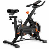 Kondisyon Bisikleti Spin Bike Sessiz Kayış Sürüş Sistemli, 5 kg Volanlı Dikey Ev Egzersiz Bisikleti Kademesiz Direnç LCD Ekran Ayarlanabilir Sele Gidon 120 kg Kapasiteli Ev Spor Kardiyo Bisikleti