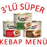 Konet 3'lü Süper Kebap Paket - Hazır Yemek/tas Kebabı, Çoban Kebabı, Sebzeli Kebap - 1 Adet