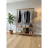Konfeksiyon Elbise Askılık Iki Raflı 148*105 cm - Kahverengi