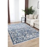 Konfor Halı Rustik Klasik Vintage Mavi Country Dokuma Halı 200 x 290 cm Yumuşak Makine Halısı 2224