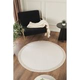 Konfor Halı Sisalux 3084 Krem Bej Yuvarlak Sisal Dokuma Jüt Kilim Hav Toz Vermez Mutfak Oturma Odası Halısı