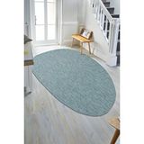 Konfor Halı Tema 9036 Turkuaz Sisal Hasır İç Dış Mekan Kilim Dekoratif Bahçe Balkon Salon Halısı