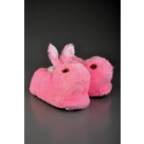 KONFOR Sevimli Tavşan Figürlü Peluş Panduf Pembe