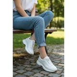 Konfores 1965-273061 Hakiki Deri Anatomik Tabanlı Kadın Sneakers Ayakkabı - NKT01965-BEYAZ-37
