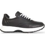 Konfores 1965-273061 Hakiki Deri Anatomik Tabanlı Kadın Sneakers Ayakkabı - NKT01965-SIYAH Beyaz-36 - Siyah - Beyaz