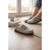 Konfores 2235 İç Dış Hakiki Süet Deri Tam Ortopedik Üst Kalite Ev,Ofis,Misafir,Damat ve Gelin Çeyizlik Terlik - NKT02235-gri-38