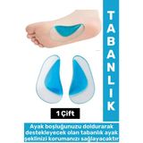 Konforlu Yürüyüş Spor Düz Taban Ayak Şekil Bozukluğu Gideren Boşluk Doldurucu Silikon Tabanlık 1Çift