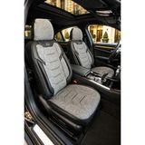 Konforum Oto Koltuk Kılıfı Galaxy Serie Keten Kumaş Ön ve Arka Set Gri Siyah - Gri - Siyah
