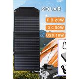 Konfulon Sh-03 30W Hızlı Şarj Taşınabilir Güneş Enerji Paneli Şarj Istasyonu - Siyah Nemere - Çok Renkli