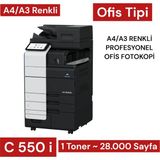 Konica Minolta Bizhub C550i A3/A4 Renkli Fotokopi Makinesi – Çok Fonksiyonlu Lazer Yazıcı & Tarayıcı - Siyah