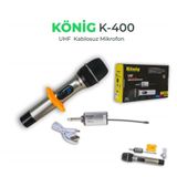 Konig K-400E Şarjlı Uhf Telsiz Kablosuz El Mikrofonu
