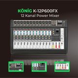 Konig K10 P-500FX 10 Ch 2x250 W Amfili Power Mikser