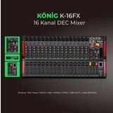 Konig K16 16 Kanallı FX Deck Mikser
