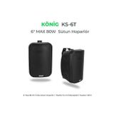 Konig KS-6T Siyah 6 inç 80 Watt Çift İki Yollu Kademeli Duvar Hoparlörü