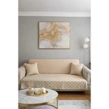 Konik Kırlent Kılıfı Hediyeli 170X210 Cm Pamuklu Koltuk Örtüsü Bej