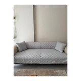 Konik Kırlent Kılıfı Hediyeli 170X210 Cm Pamuklu Koltuk Örtüsü Gri