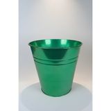 Konik Metal Saksı & Vazo - 23 cm Dekoratif Çok Amaçlı Renkli Çiçeklik (23X23/16 Cm) - Zümrüt Yeşili