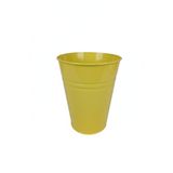 Konik Metal Saksı & Vazo - 25 cm Dekoratif Çok Amaçlı Renkli Çiçeklik (25×23/15 cm) (Sarı)